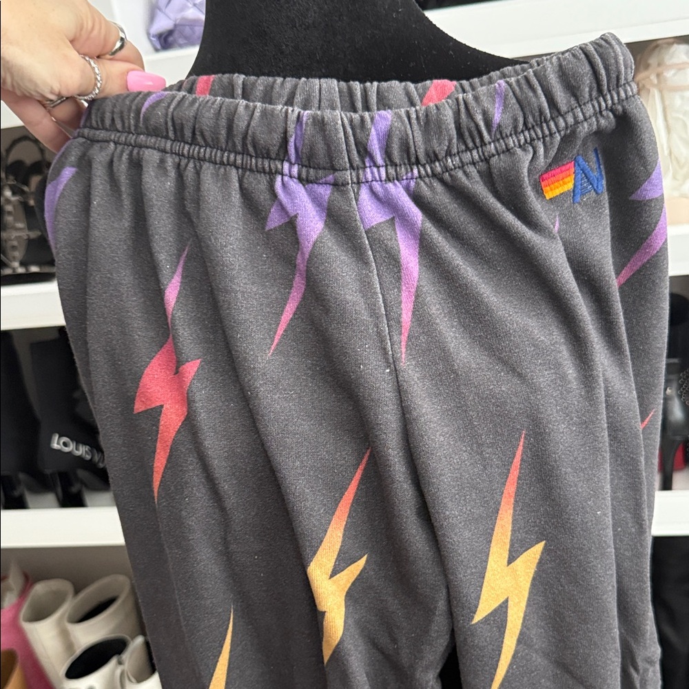 Aviator Nation Hoodie with Colorful Lightning Bolts Zip-up and Pants!!!!!! - Picture 5 of 6